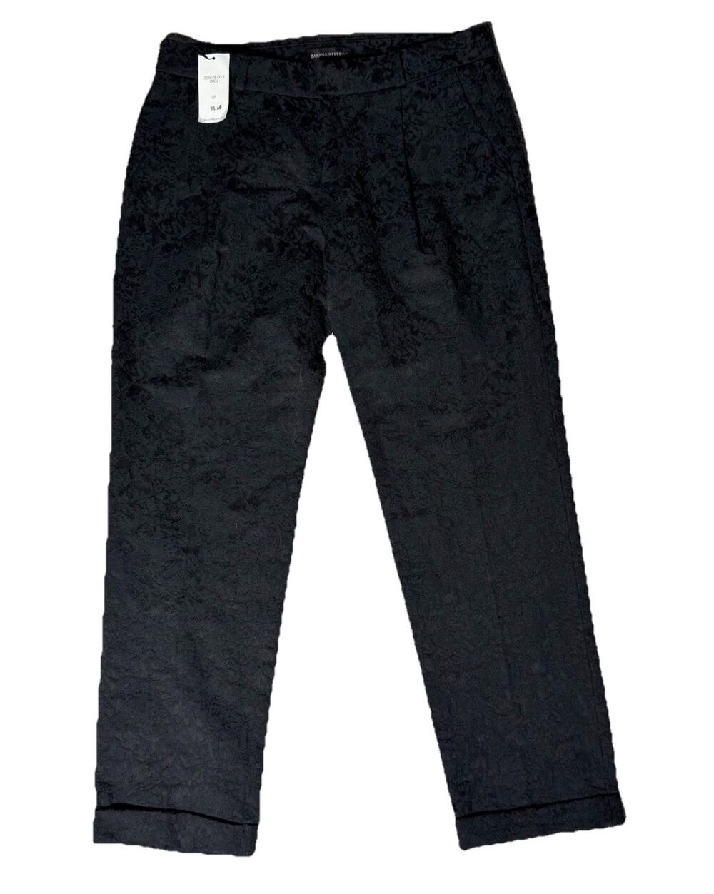 New Banana Republic Avery Black Jacquard Womens Pants 0S NWT